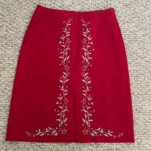 Ann Taylor Embroidered Pencil Skirt